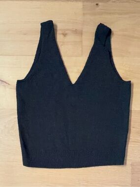RAILS Maise V-Neck Sweater Tank Top Knit Black Womens XS EUC Coastal